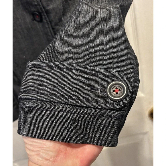 ANN TAYLOR LOFT Double Breasted Lined Denim Jacket Sz M Medium‎ - Picture 7 of 7